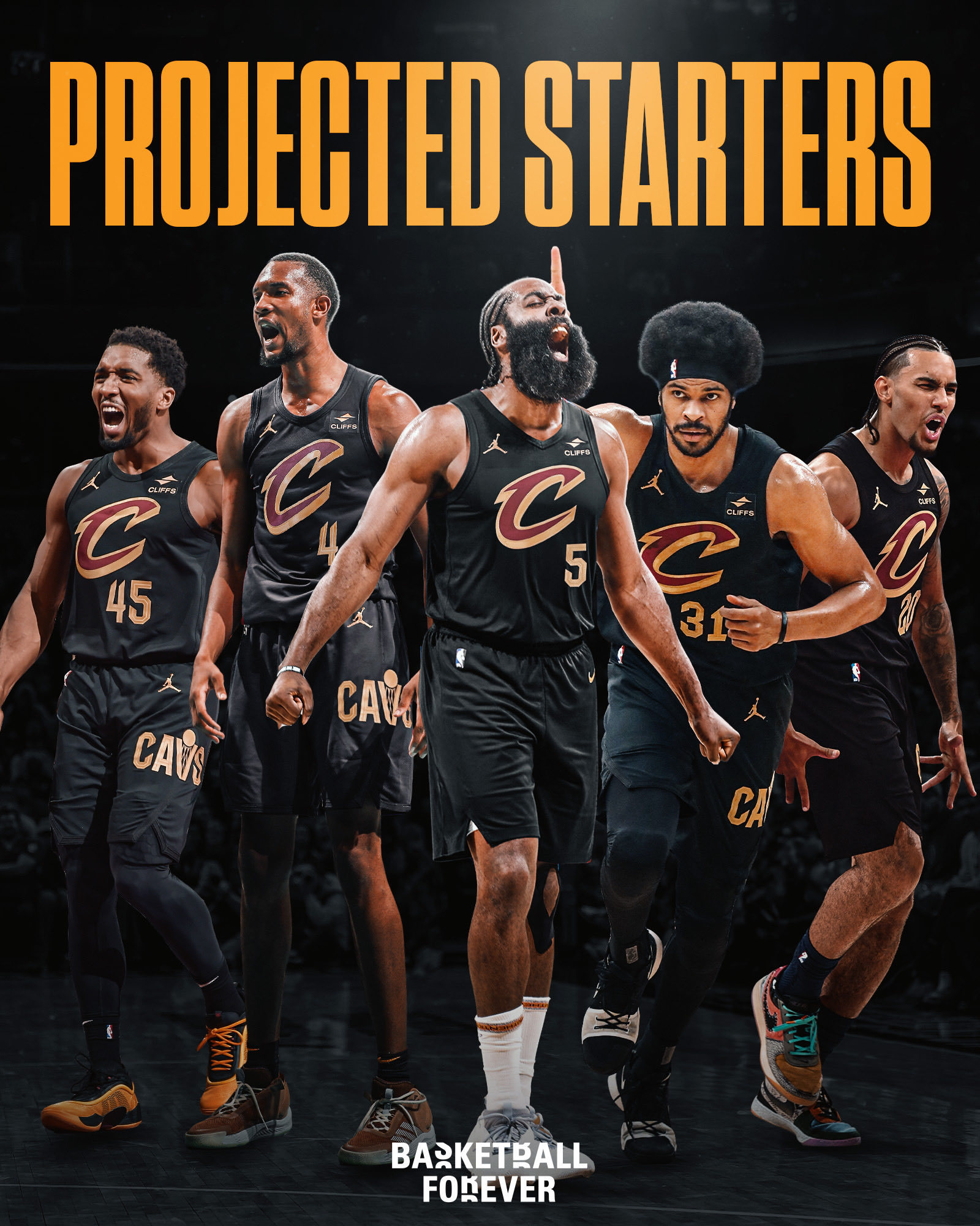 骑士这首发阵容能走多远？NBA哈登加盟骑士