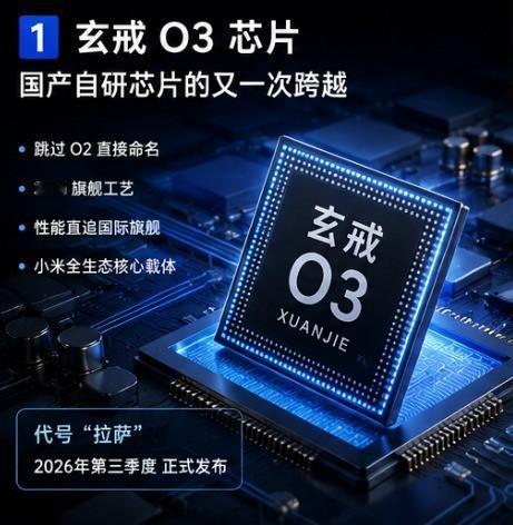雷军的小米玄戒O3来了，号称国产首款3nm芯片


据说小米玄戒O3综合性能已经