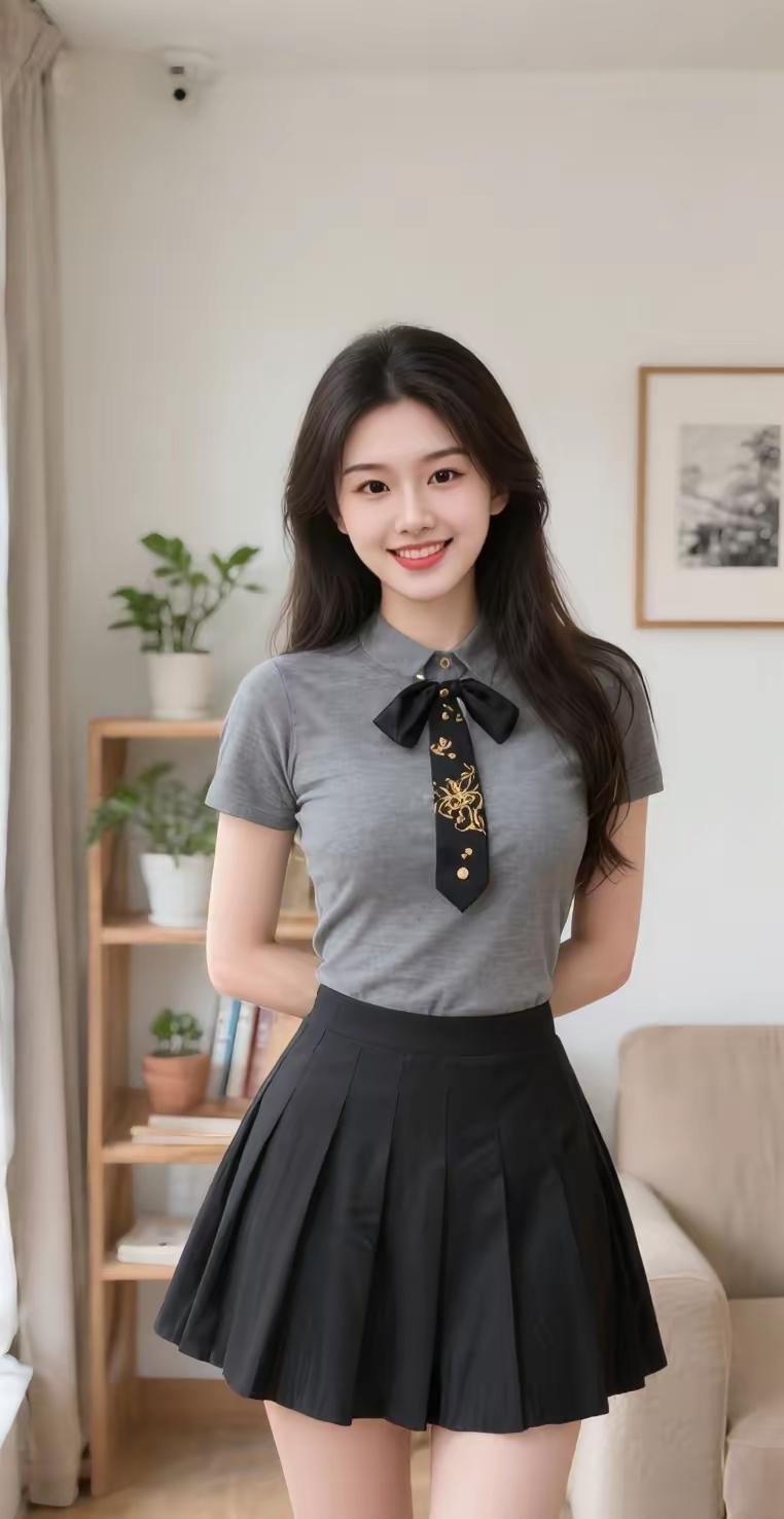 黑裙映笑颜，书香满心间。