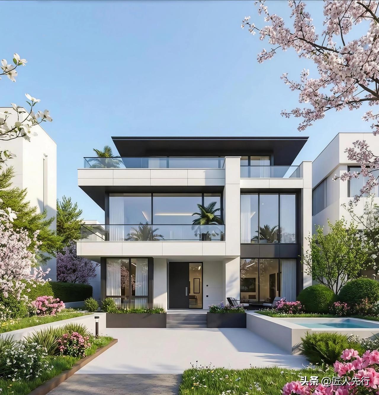 回老家盖一栋现代别墅,如何?现代风格乡村别墅是个不错的选择，去繁就简，不做多余装