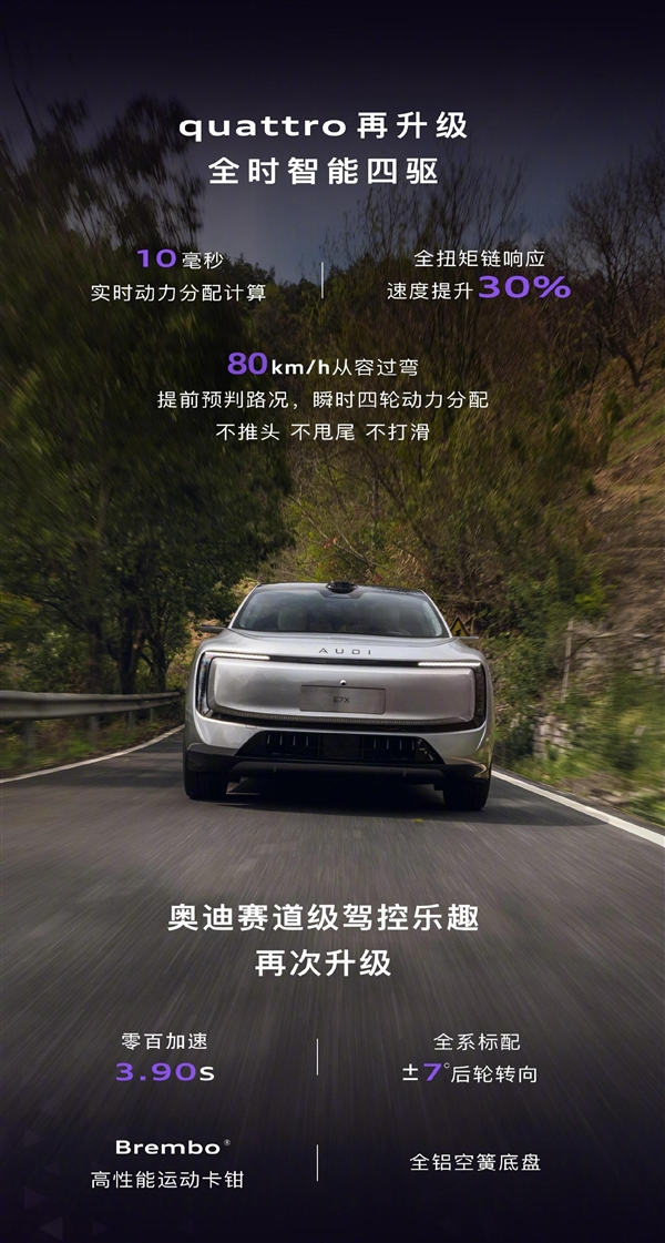 上汽奥迪AUDI E7X以1分47秒93的成绩刷新亚洲首条山脊赛道SUV组别圈速