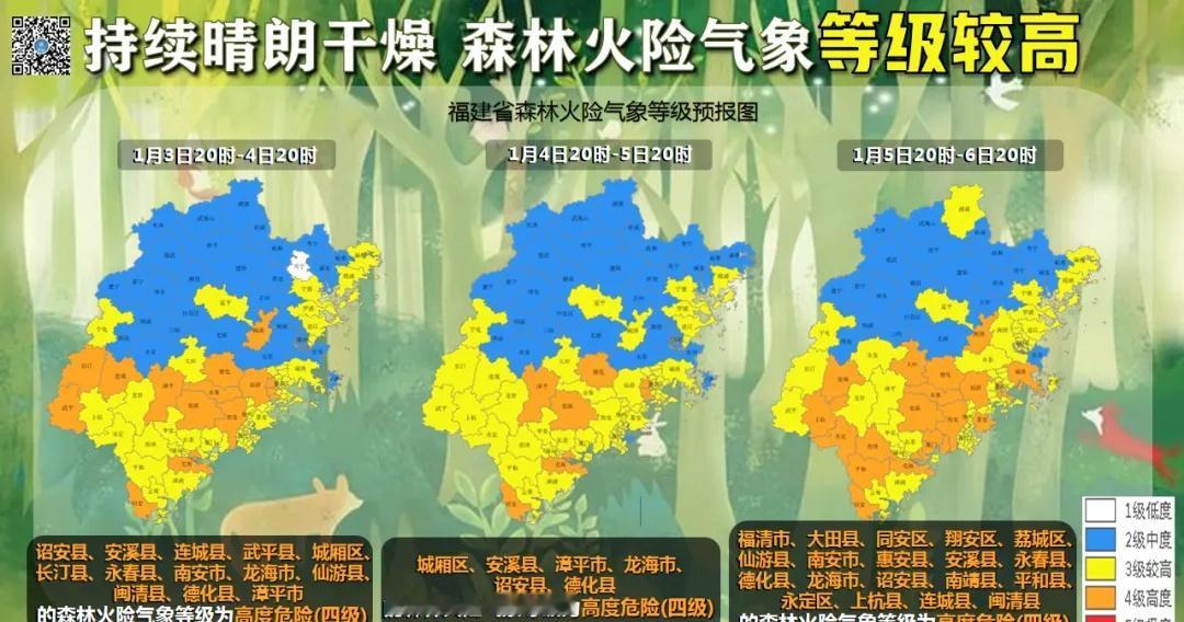 森林火险气象等级较高】
近期总体降水依然偏少，天气干燥，许多地区的森林火险气象等