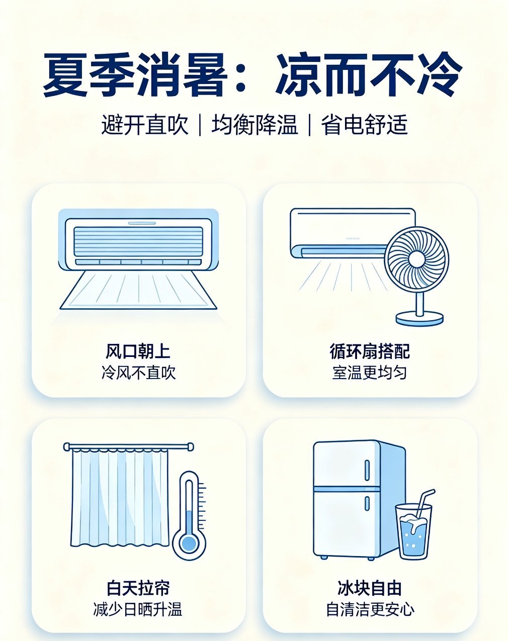 一到夏天就陷入两难：空调直吹肩颈酸痛、鼻塞干痒，不开又闷热黏腻，想要凉而不冷的舒