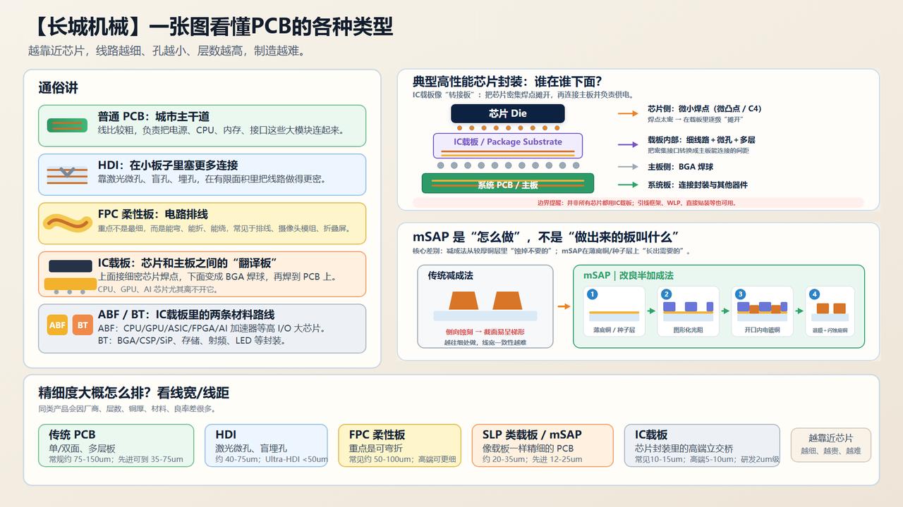 【长城机械】一张图看懂PCB的各种类型、PCB电镀、PCB曝光、PCB钻孔、先进