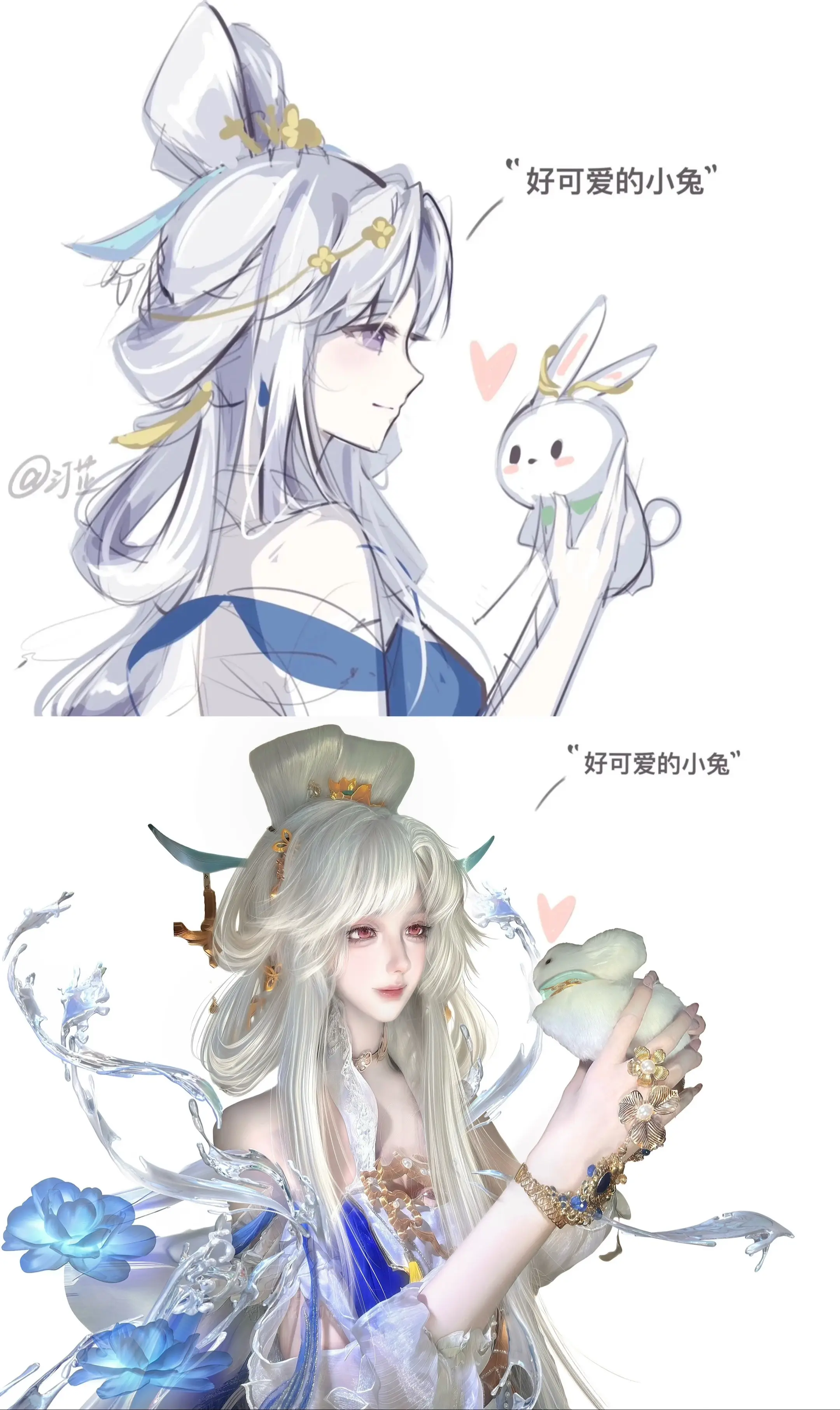 兔子嫦娥，天生一对。