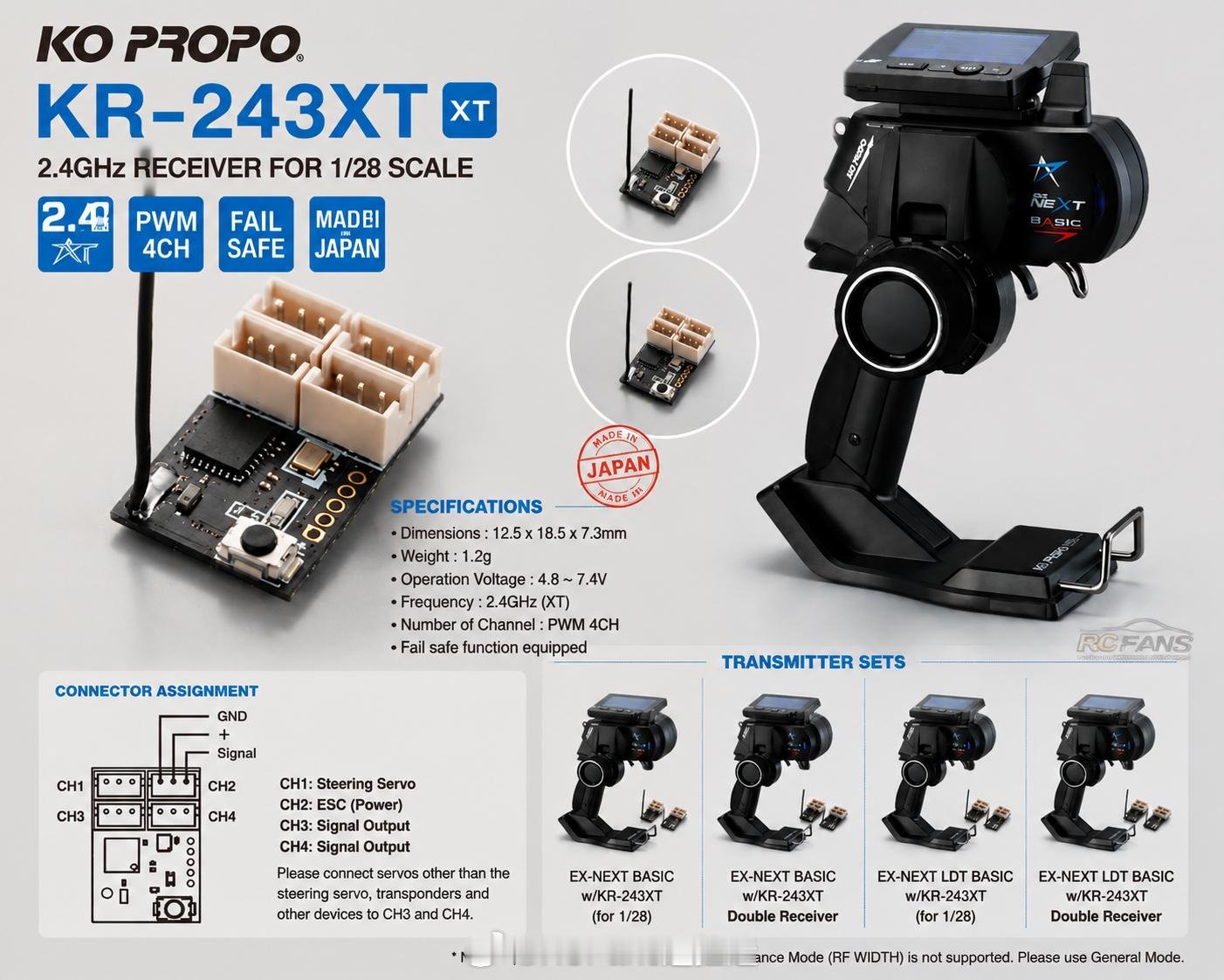 KO PROPO 推出全新 KR-243XT 2.4GHz 接收机，专为 1/2