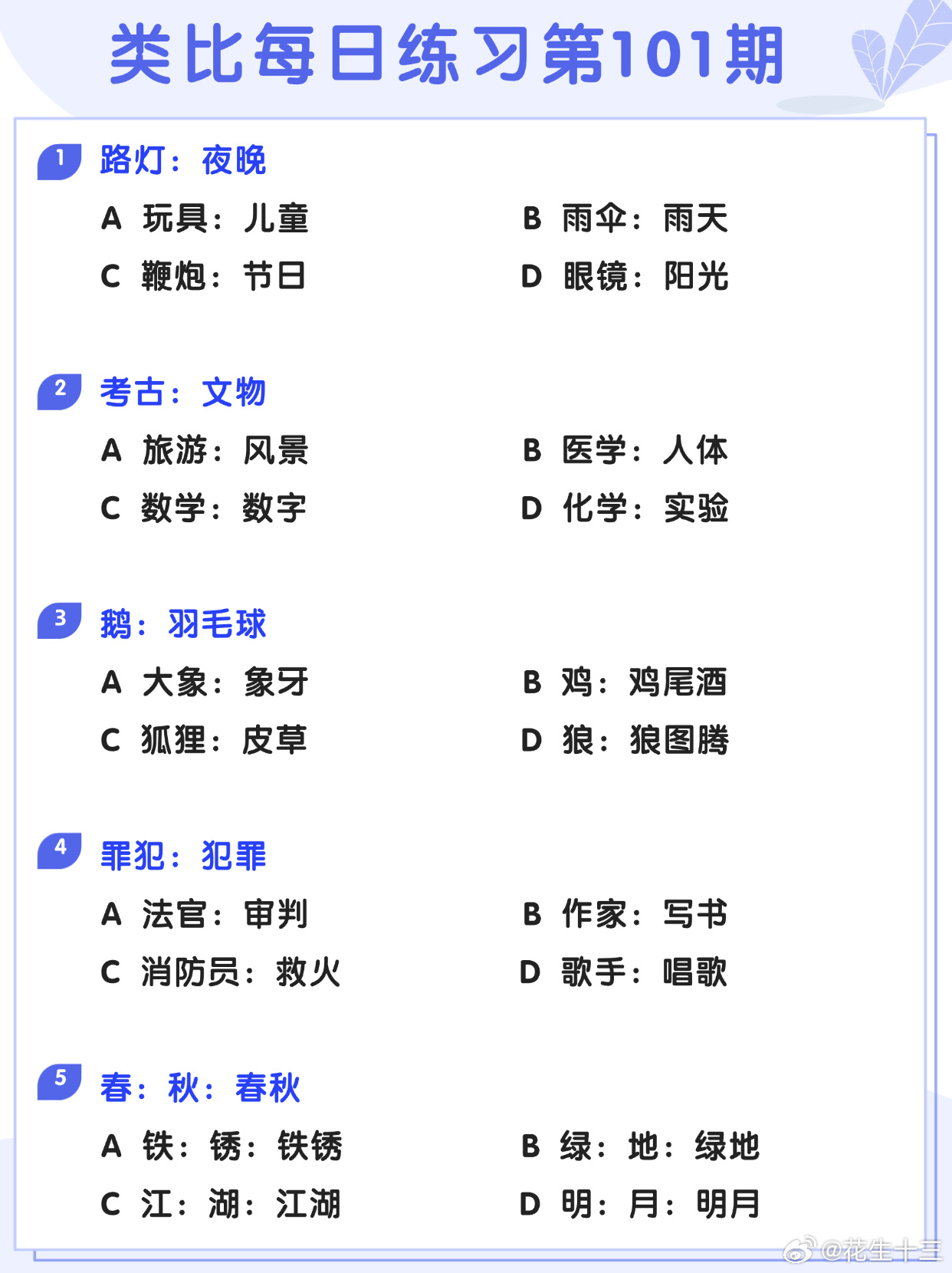 图推类比每日练习第101期图推难度：☆☆类比难度：☆☆决战公考开学元气加油站  