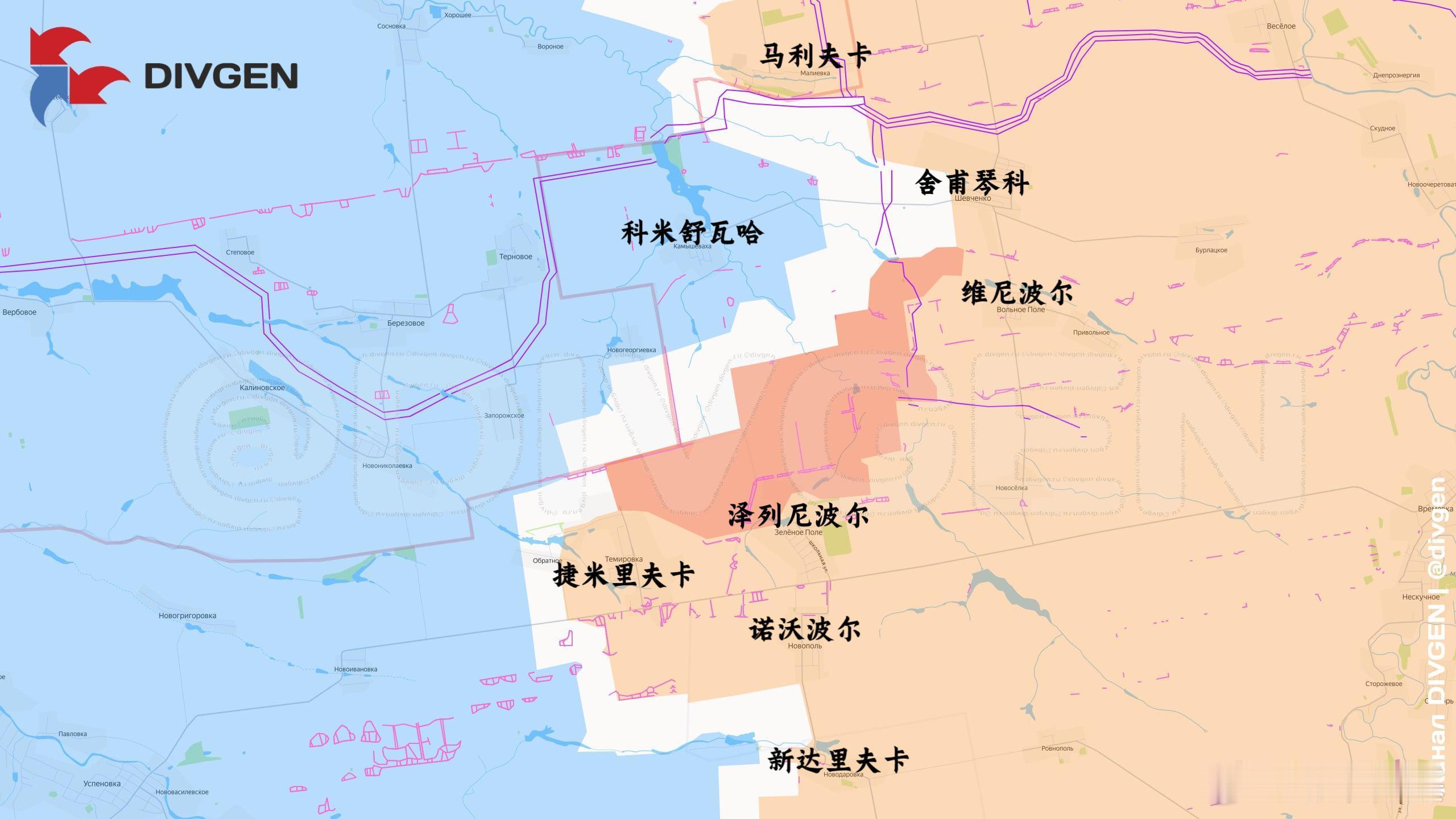 东部集群向第聂伯罗彼得罗夫斯克边界前最后一个顿涅茨克村庄进发来源：DIVGEN 