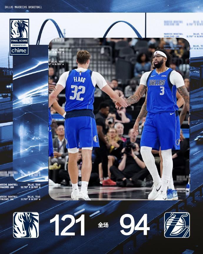 NBA季前赛：文森特首节5中5三分连拿18分，湖人94-121不敌独行侠迎来2连