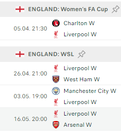 利物浦女足 只要下轮战胜西汉姆，就基本意味着提前两轮保级成功，除非出现西汉姆和莱