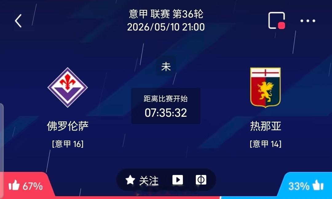 【足球】周日013意甲联赛方向：佛罗伦萨vs热那亚意甲：佛罗伦萨VS热那亚时间：