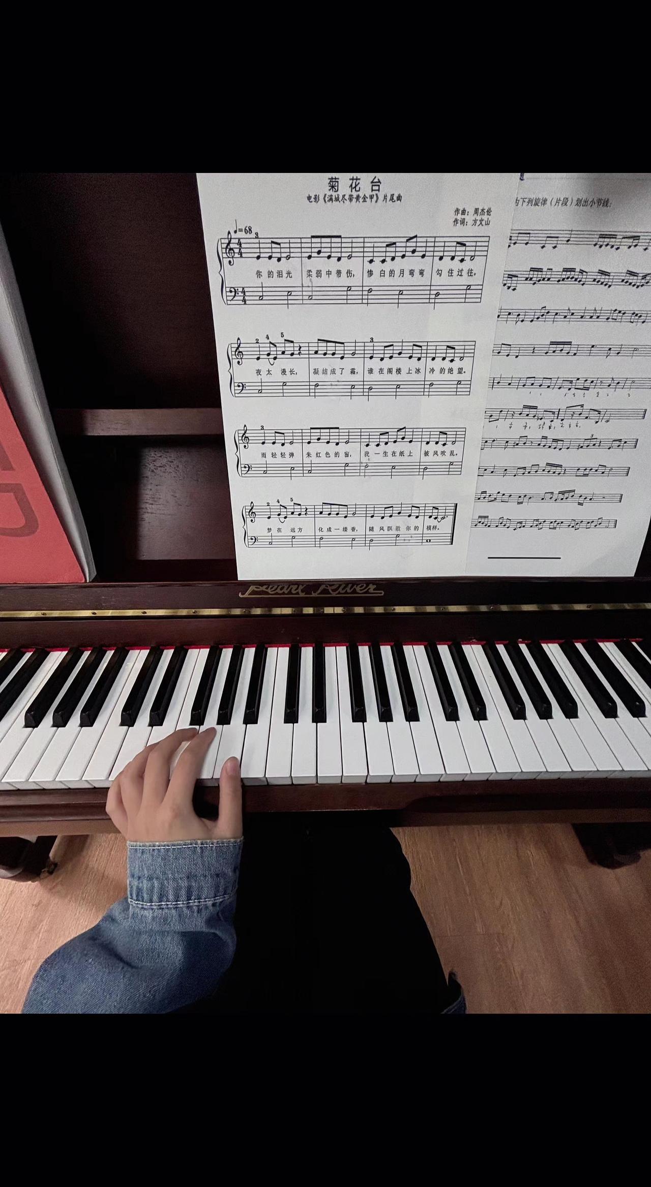 🎹指尖悬在琴键上，像未寄出的信笺📝。五线谱里藏着月光，等一声叹息落下🌙。孤