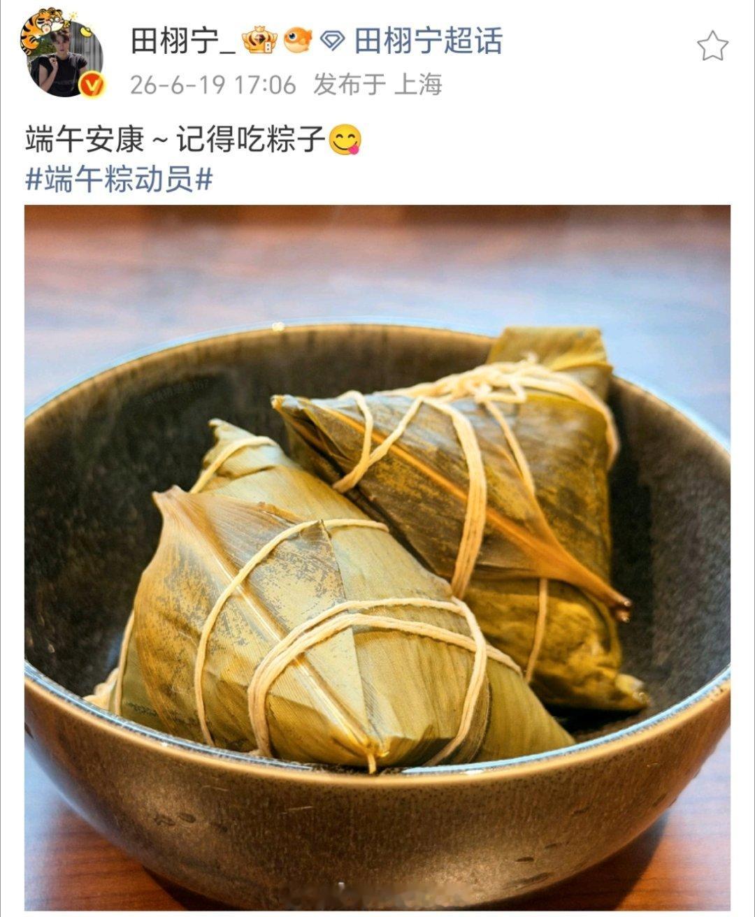 田栩宁就这样逗柠檬水，我猜是蜜枣馅儿粽子 