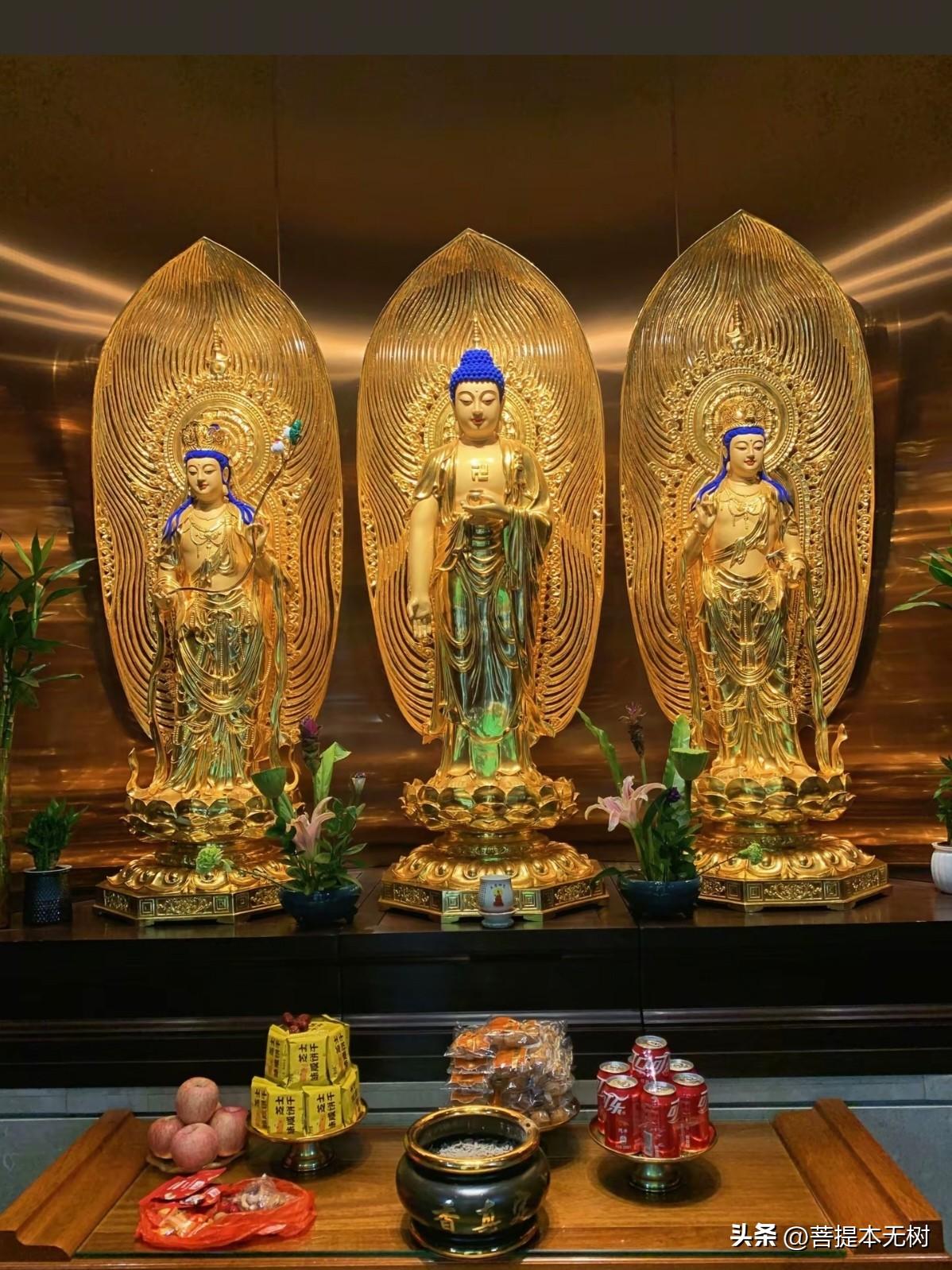 西方三圣前，焚香许愿。
 
阿弥陀佛的接引莲台，大势至菩萨的智慧之光，观世音菩萨