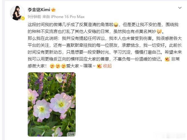 李金铭回应沉寂许久后温和出面澄清十二年旧争议，不激化对立、不追究过往，只用平和文
