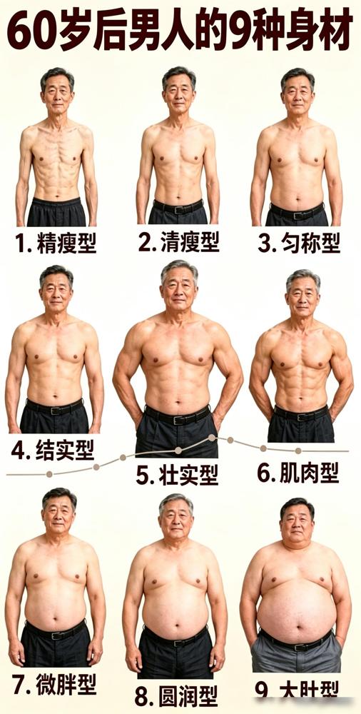 人过六十，身材状态，往往也藏着身体情况。

不过，最怕的就是把身材对照当成健康排
