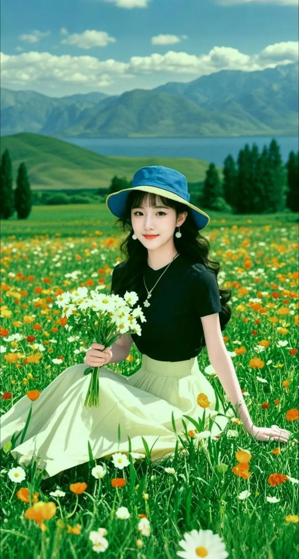 AI扩图 AI花海逸梦