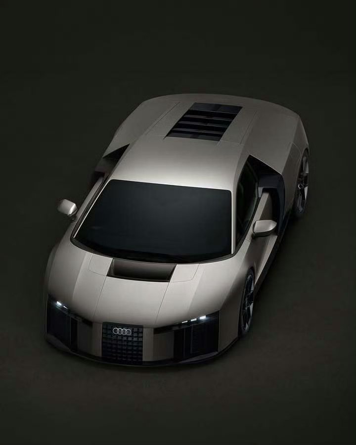 奥迪新跑车，R8继任者：Nuvolari大V8，3电机，四轮转向～v8双涡轮引擎