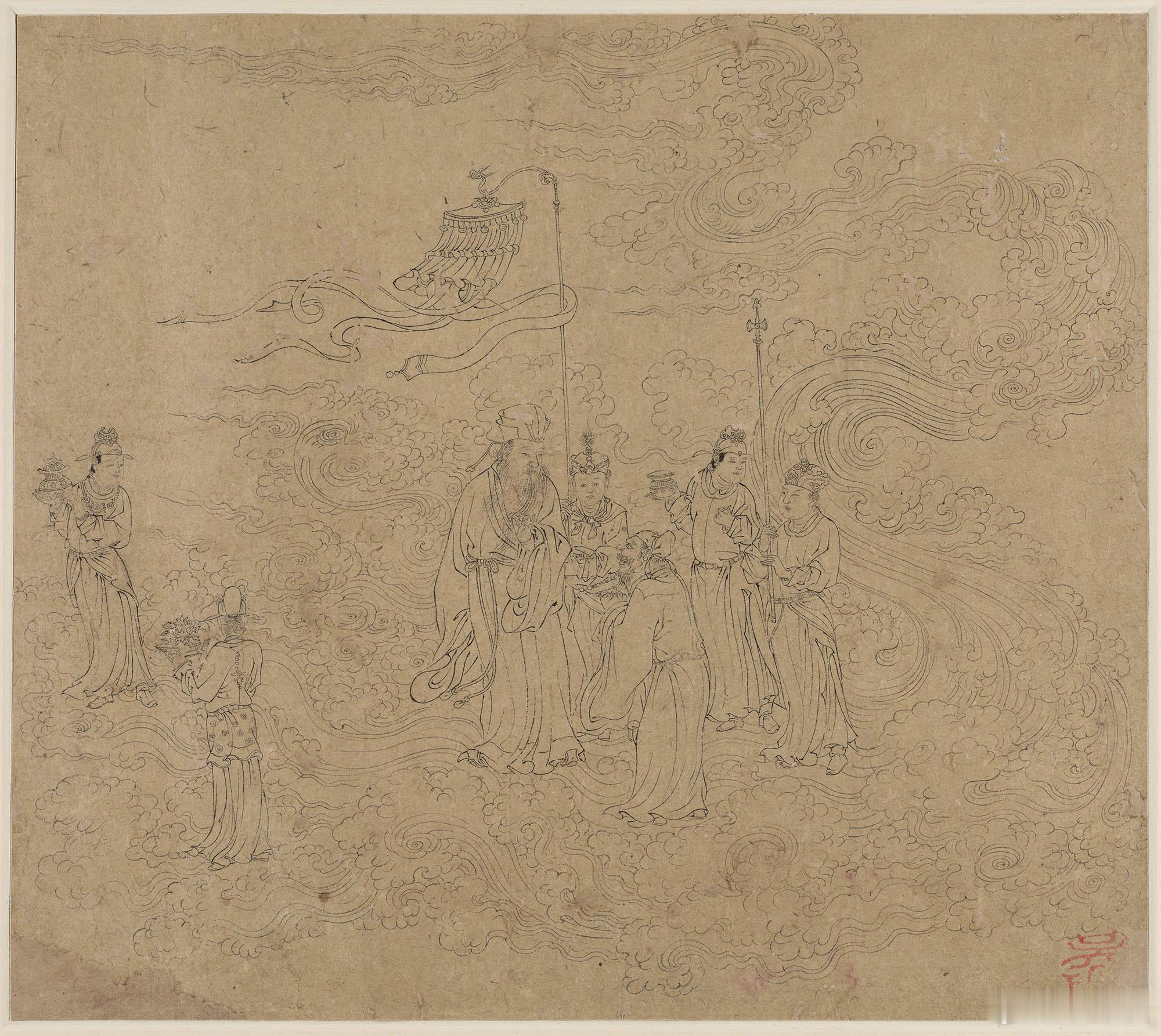国画 宋画白描《道子墨宝》全套高清鉴赏(之一)《道子墨宝》原作是一套古代民间画工