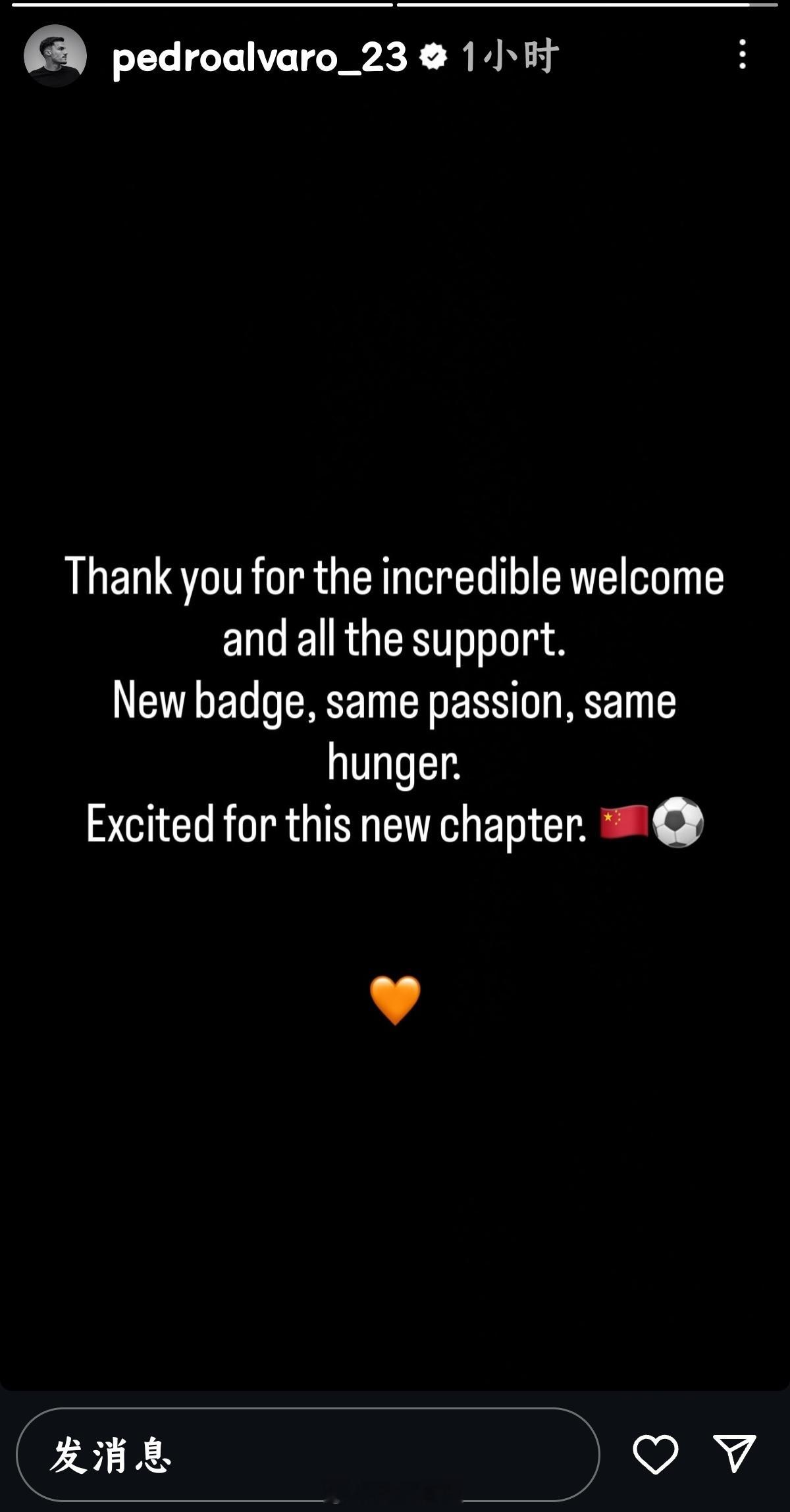 山东泰山 山东泰山新外援中后卫佩德罗·阿尔瓦罗更新ins感谢你们带来的精彩欢迎和