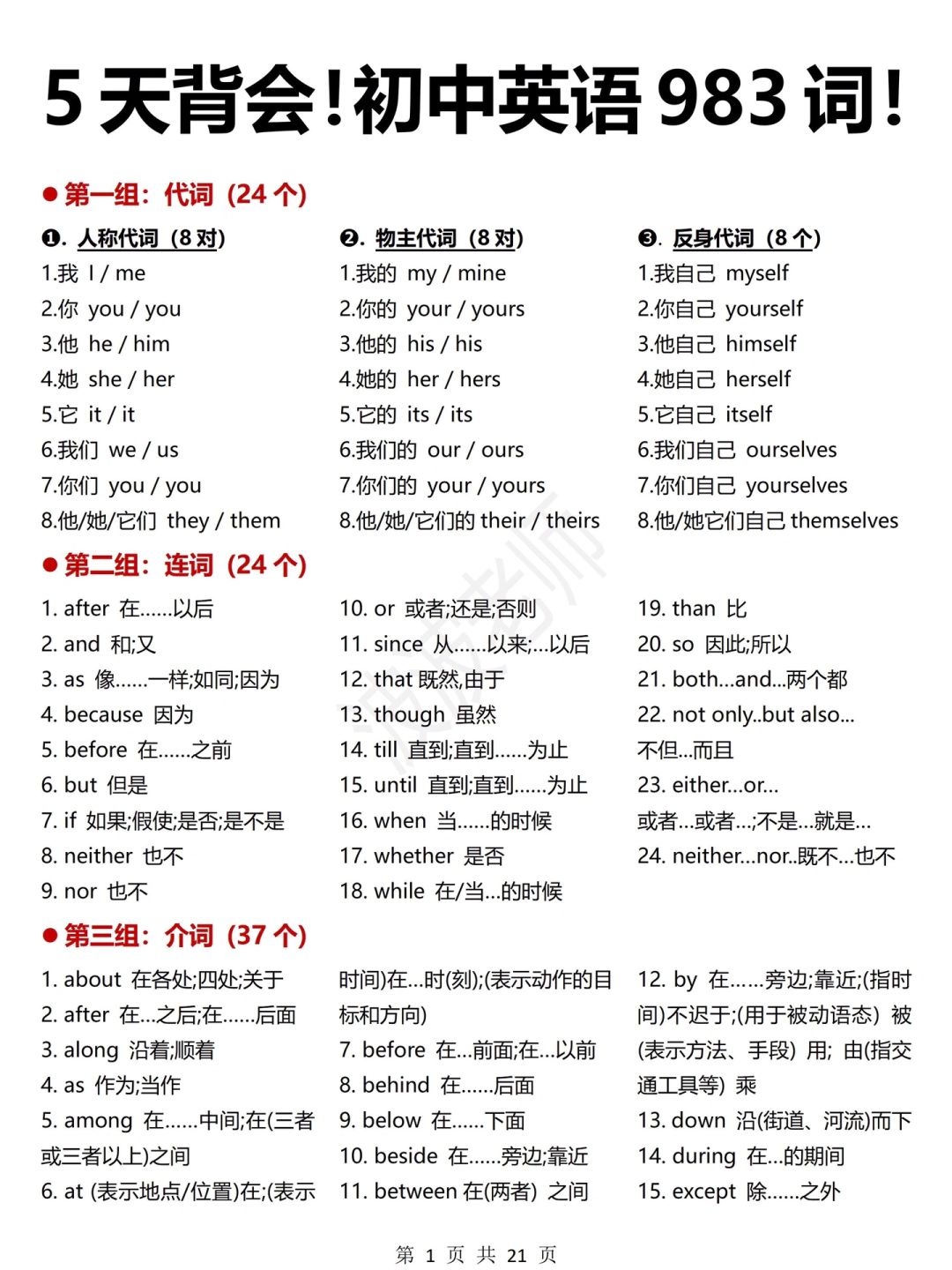 初中英语983词‼️7天刷爆！你的英语就厉害了！