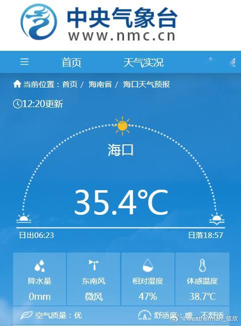 【海口连续高温破纪录】今天中午，海口气温超35℃高温线。从4月5日-13日，连续