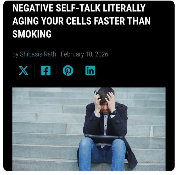 【研究表明，消极思考比吸烟更能加速衰老。 慢性压力和悲观情绪会减缓DNA保护区域