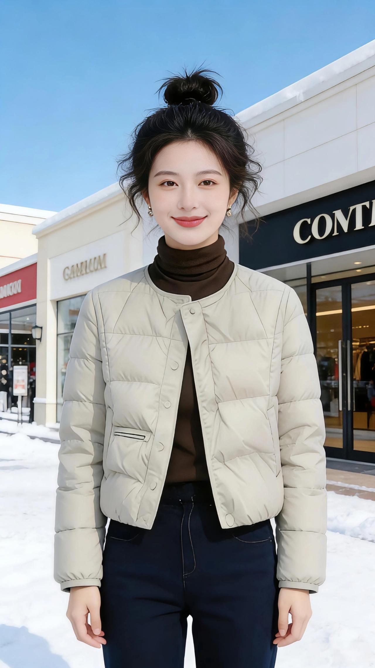 雪街行记
 
雪后的街区，像被蓝天衬得格外清亮。脚下的积雪踩出咯吱的软响，临街的