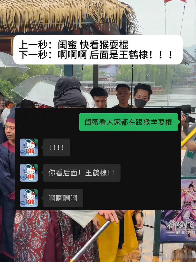 王鹤棣看到金箍棒DNA动了谁懂啊！本来以为只是景区普通的金箍棒教学现场，结果下一