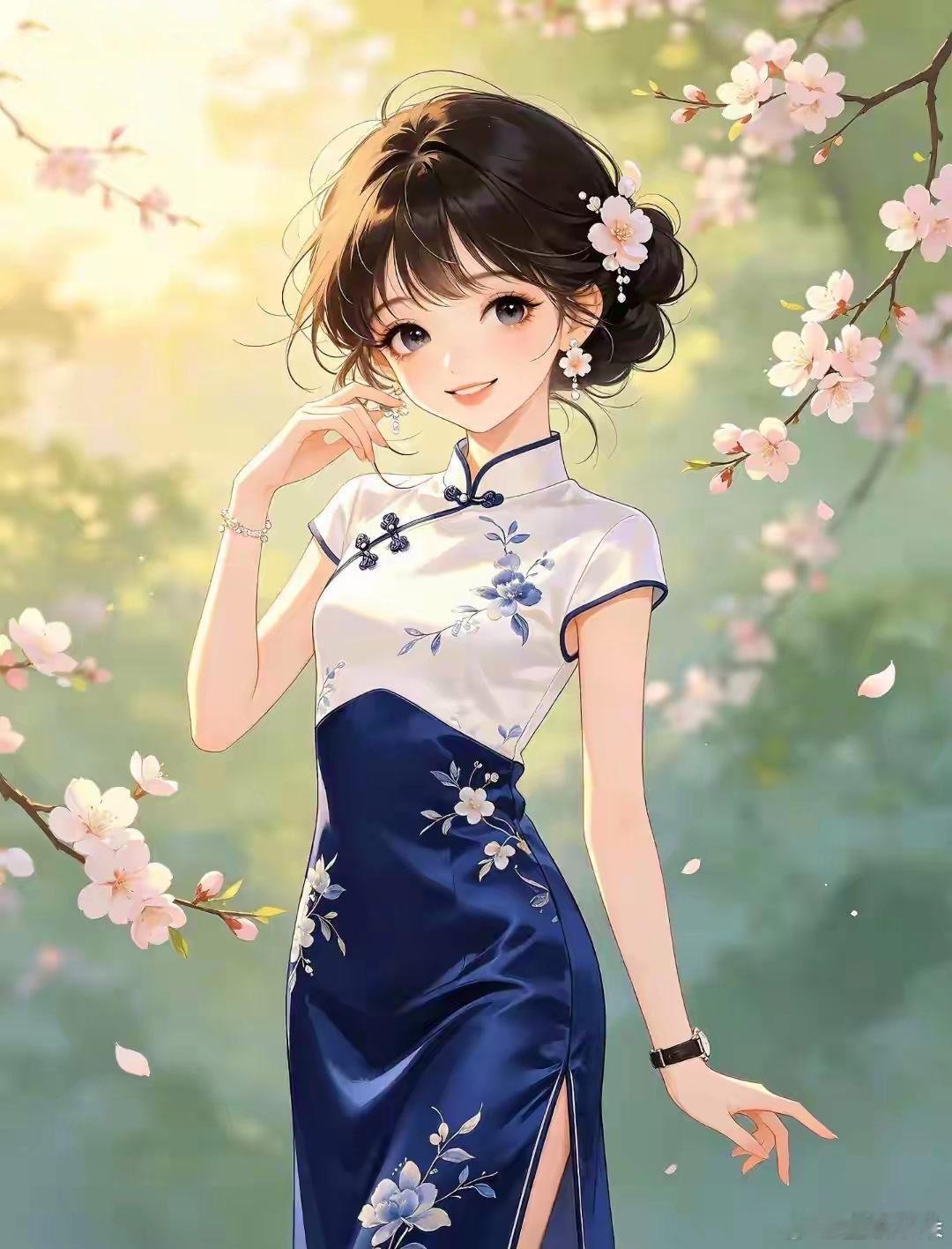 邻居女孩国风元素甜美头像 