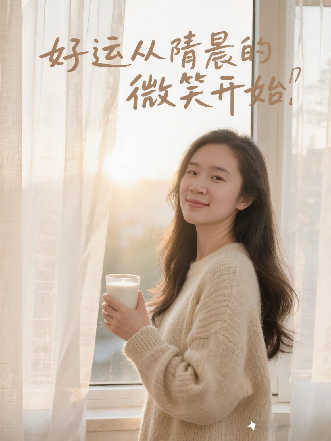 好运从清晨的微笑开始：生活的温柔藏在每一个早安里
 
清晨的阳光裹着柔纱，顺着窗