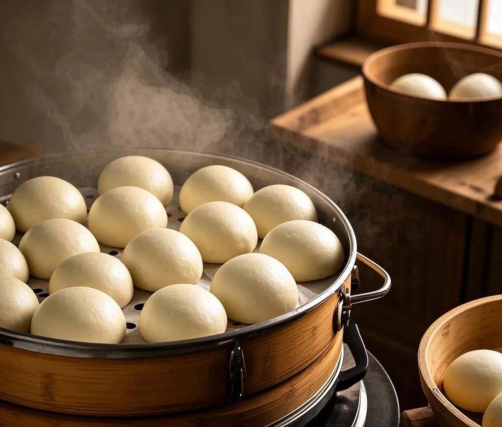 你盯着笼屉里白胖的馒头，热气顶得盖子砰砰响。这劲儿，少说能顶起几斤重物。可几千年