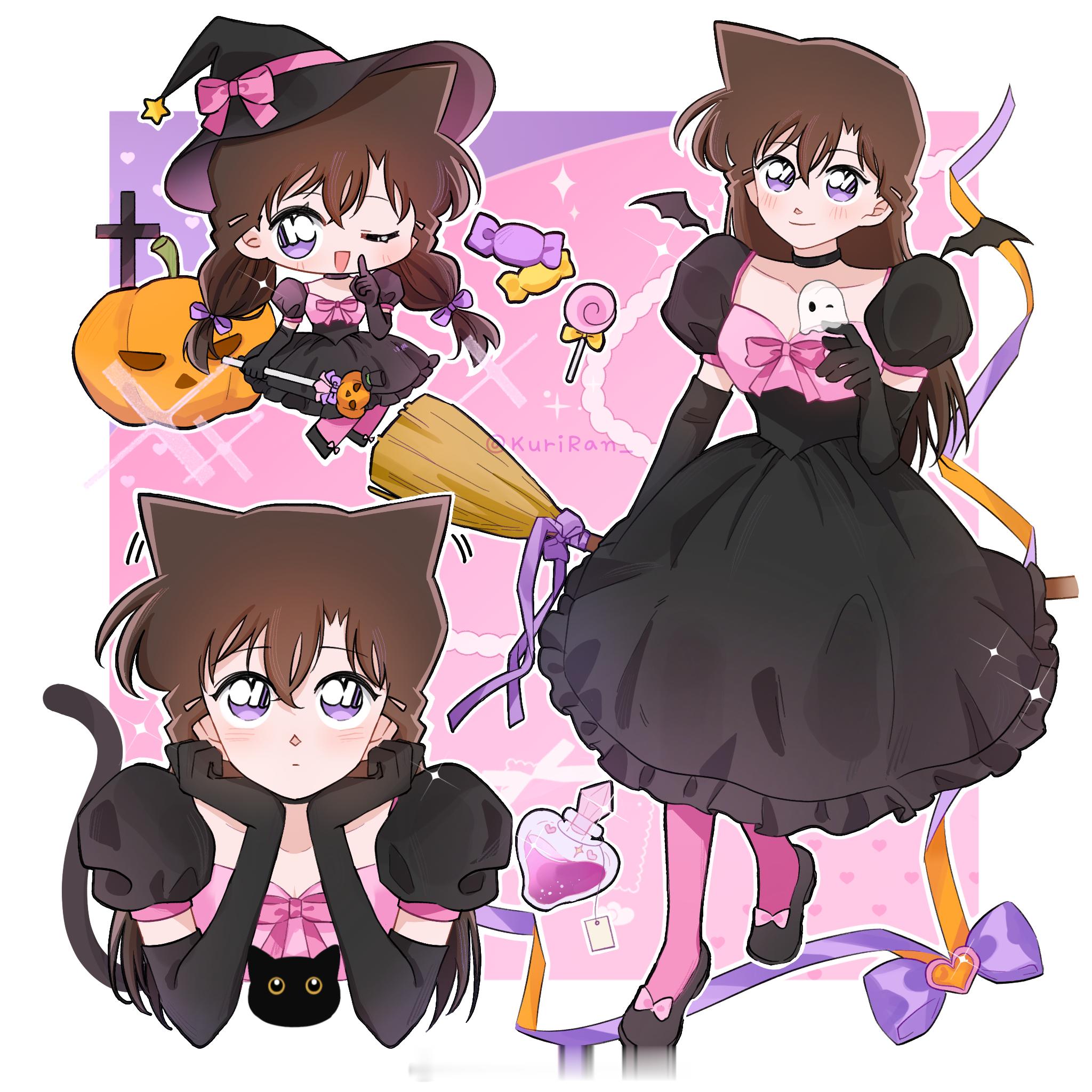 #毛利兰[超话]#🎃#毛利兰#🎃#超话同人绘画大赛#《关于小魔女喝下自制魔药