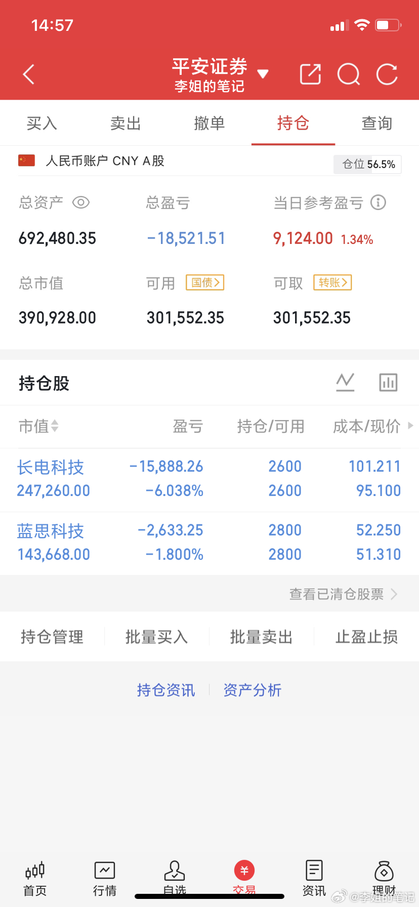 300433（蓝思科技），600584（长电科技）持仓未动 