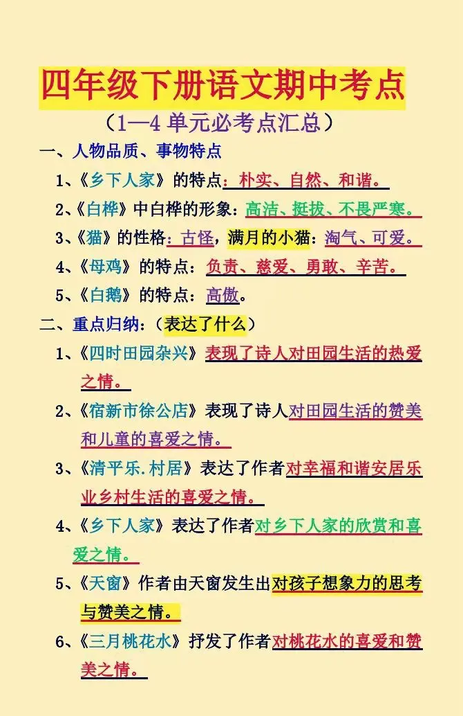 期中复习知识点汇总