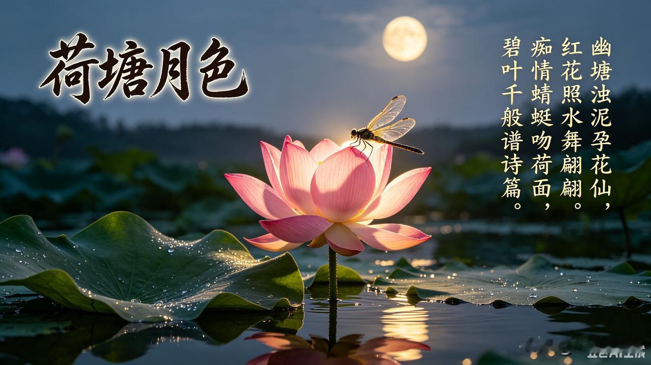 头条创作训练营 这首《荷塘月色》的原创诗词太妙了！“幽塘浊泥孕花仙”，一下就把荷