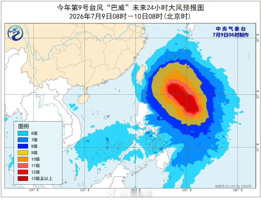 我靠，这个巴威威力大的很，上海虽然在侧面，看起来也要大风大雨了…