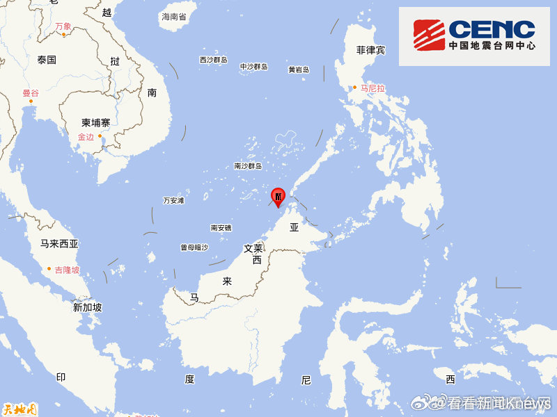 【加里曼丹岛附近海域发生7.0级地震】#加里曼丹岛附近7.0级地震# 正式测定：