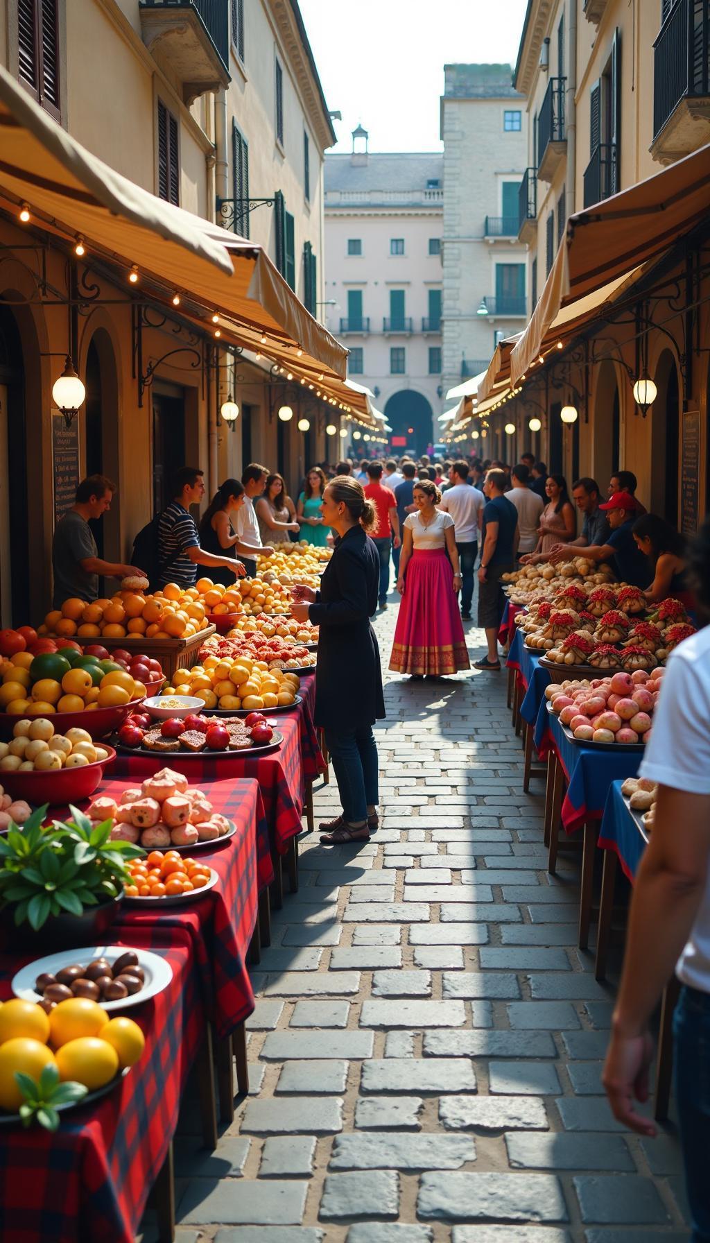 在人们的集市上，热闹与多彩的场景总是令人难以忘怀。清晨的阳光刚刚洒在集市的街道上