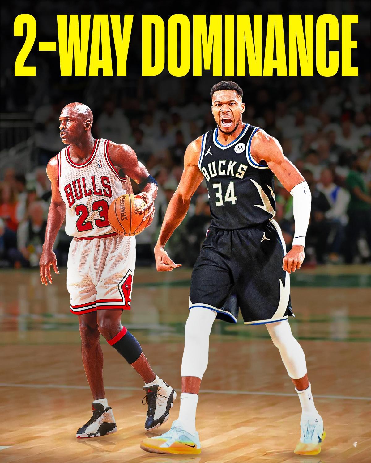字母哥＆乔丹是仅有的两位mvp+dpoy+7次一阵的球员字母哥也是第9位连续7次