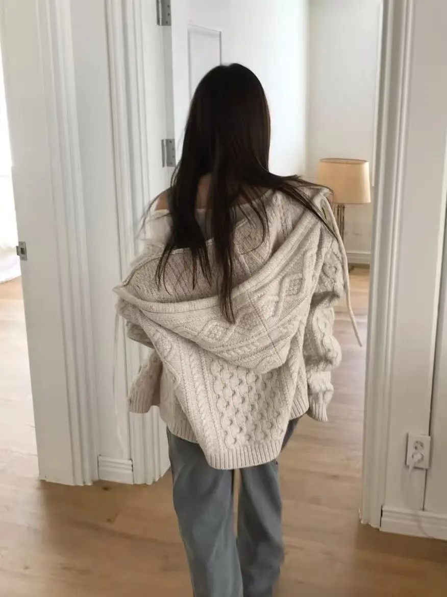 软糯麻花开衫🧶韩系复古感直接拉满！！