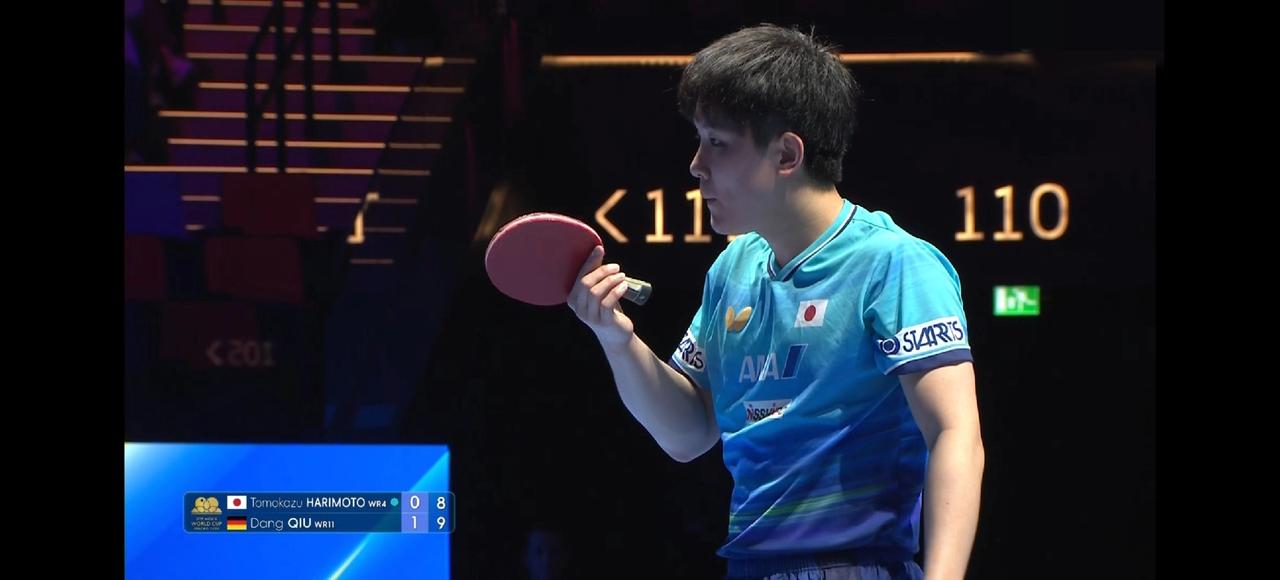 刚刚结束了一场国际乒联澳门单打世界杯男单1/8决赛，男单世界排名第4的日本选手张