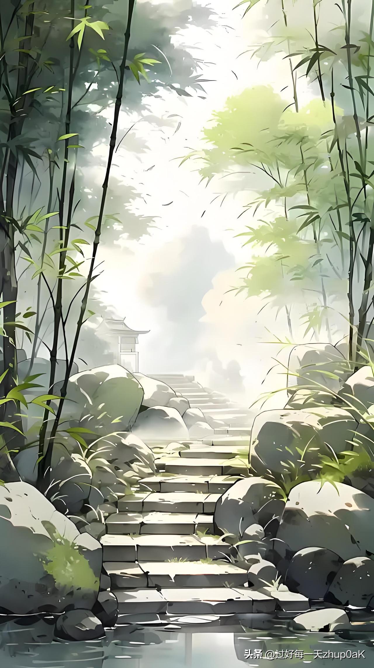 《青溪村居二首·其一》
——唐·熊孺登
家占溪南千个竹，
地临湖上一群山。
渔船