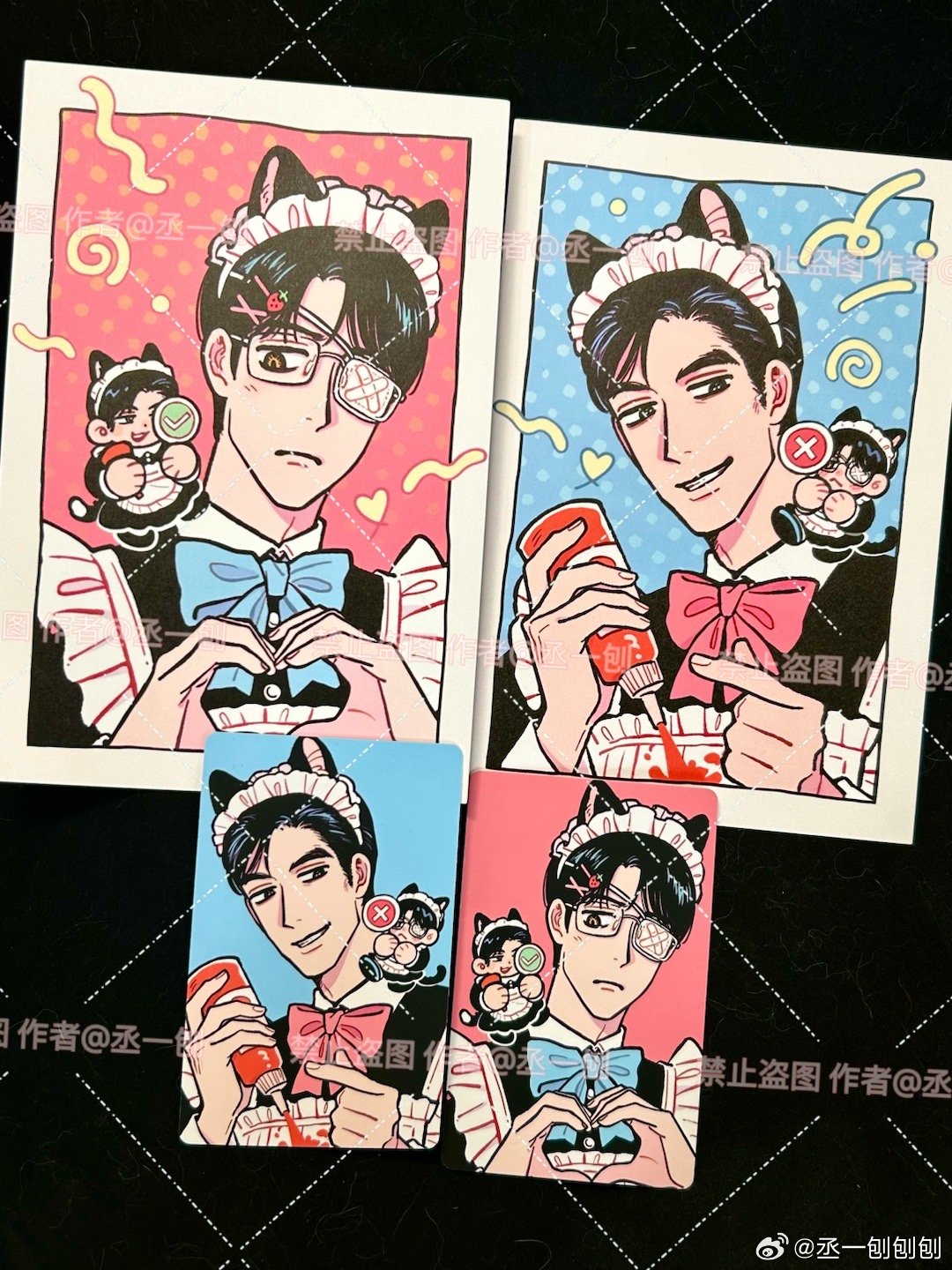 因为无法舍弃带框的感觉小卡又太小了不适合加框所以又做了两张明信片，大概会一套一起