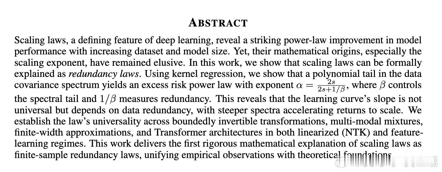[LG]《Scaling Laws are Redundancy Laws》Y 