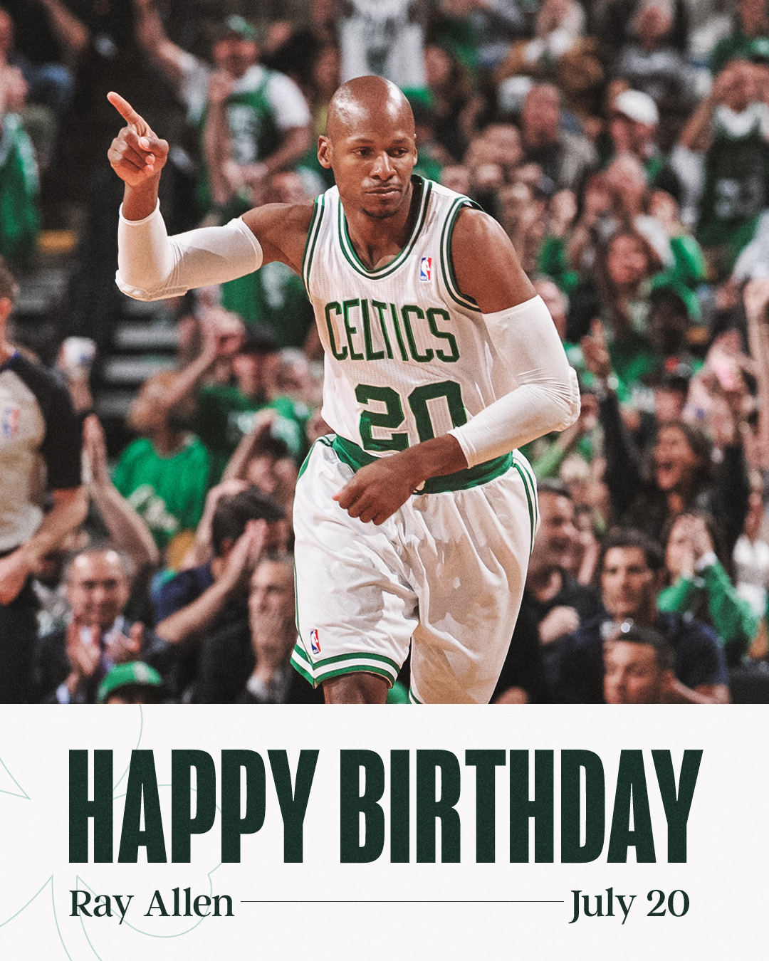 永远的绿军传奇🍀队史最伟大的射手之一🏀祝我们的传奇 雷-阿伦 50岁生日快乐