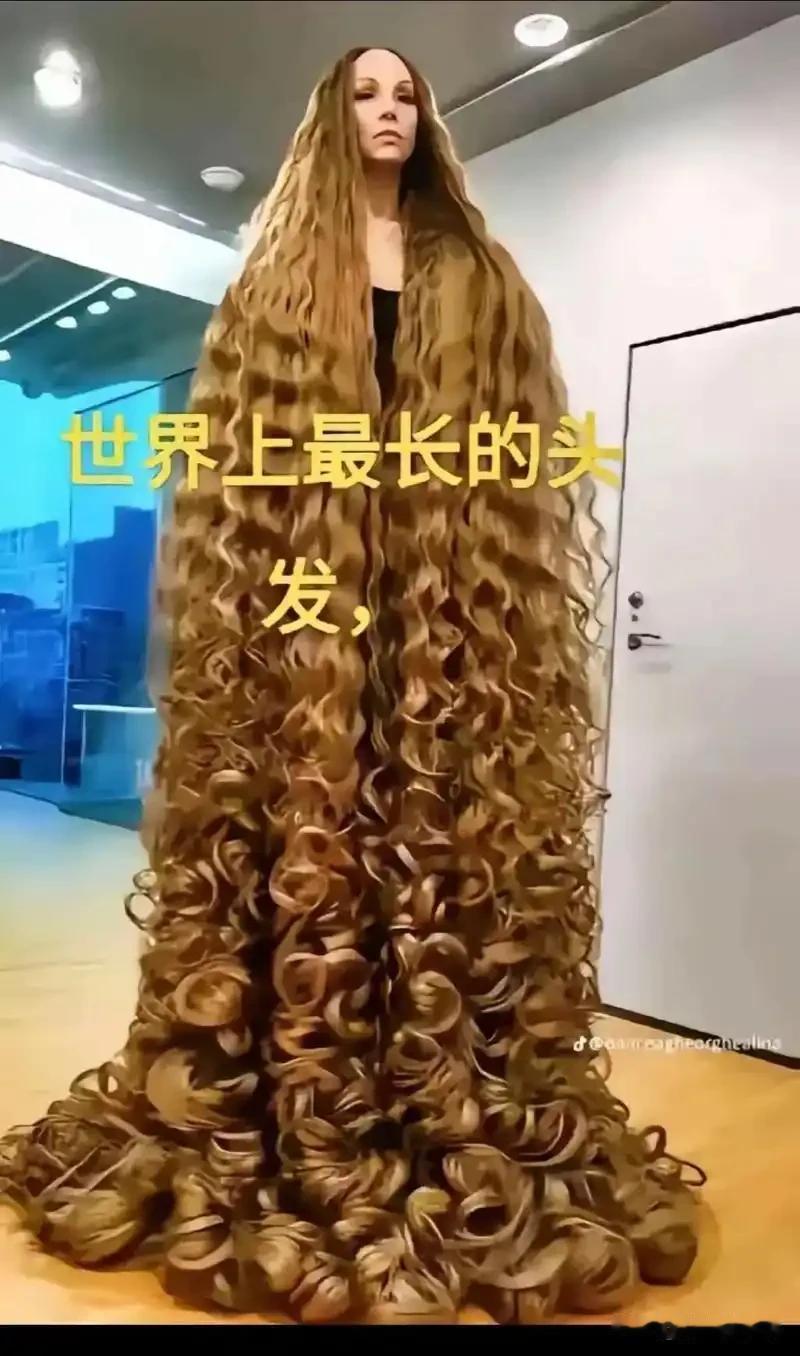 这个女人头发能当一件衣服穿了，谁能告诉我这头发可怎么洗？他不上班，不做家务吗？