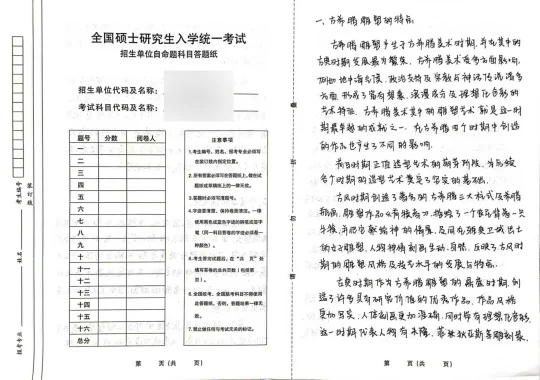 美术史考研140+高分试卷
