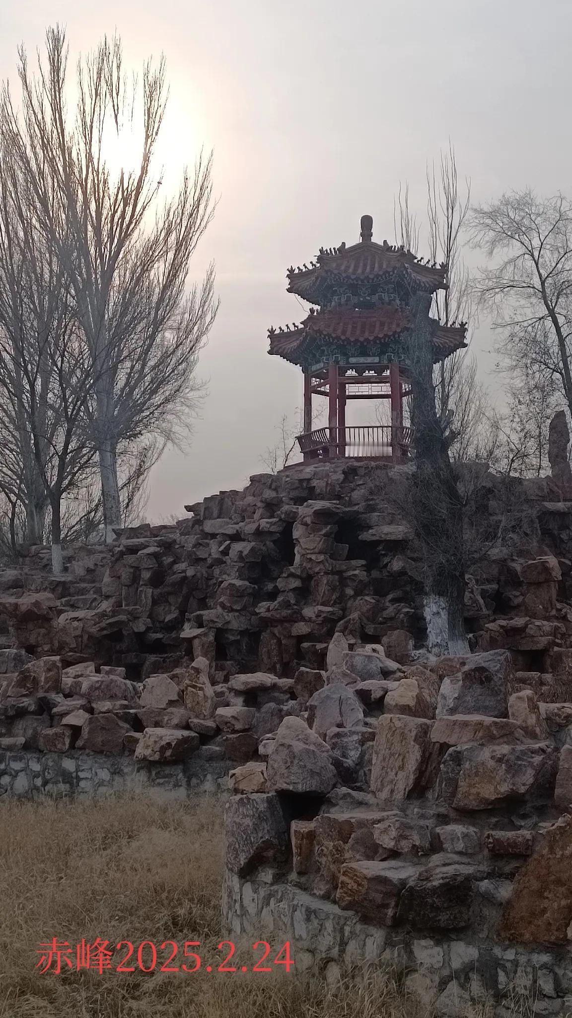 分享随手拍下的风景照路边随拍，冬日的公园风光。