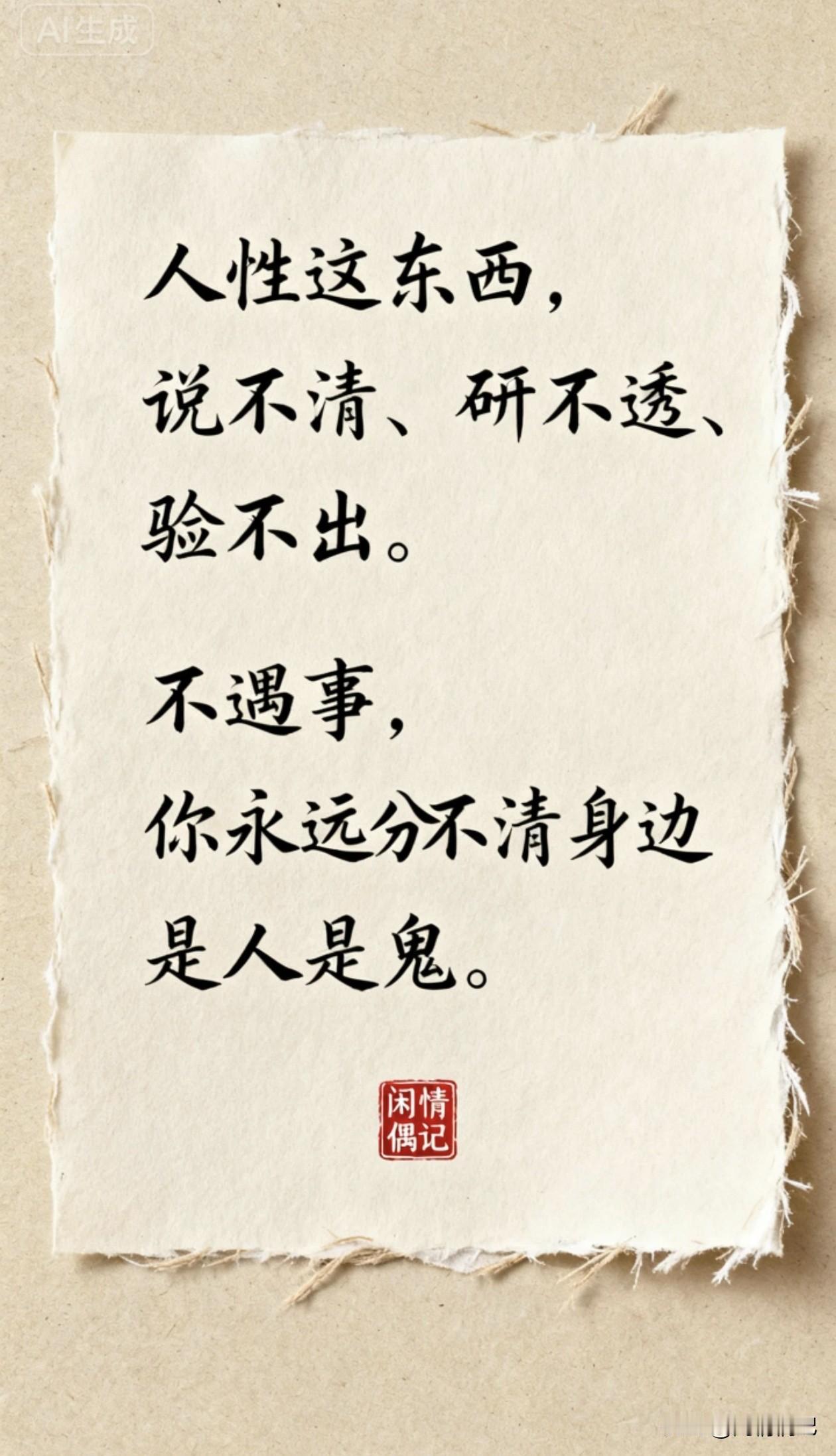 人性，值得你细细品味

1.  那些从不发脾气的人，不一定没脾气，可能只是懒得跟